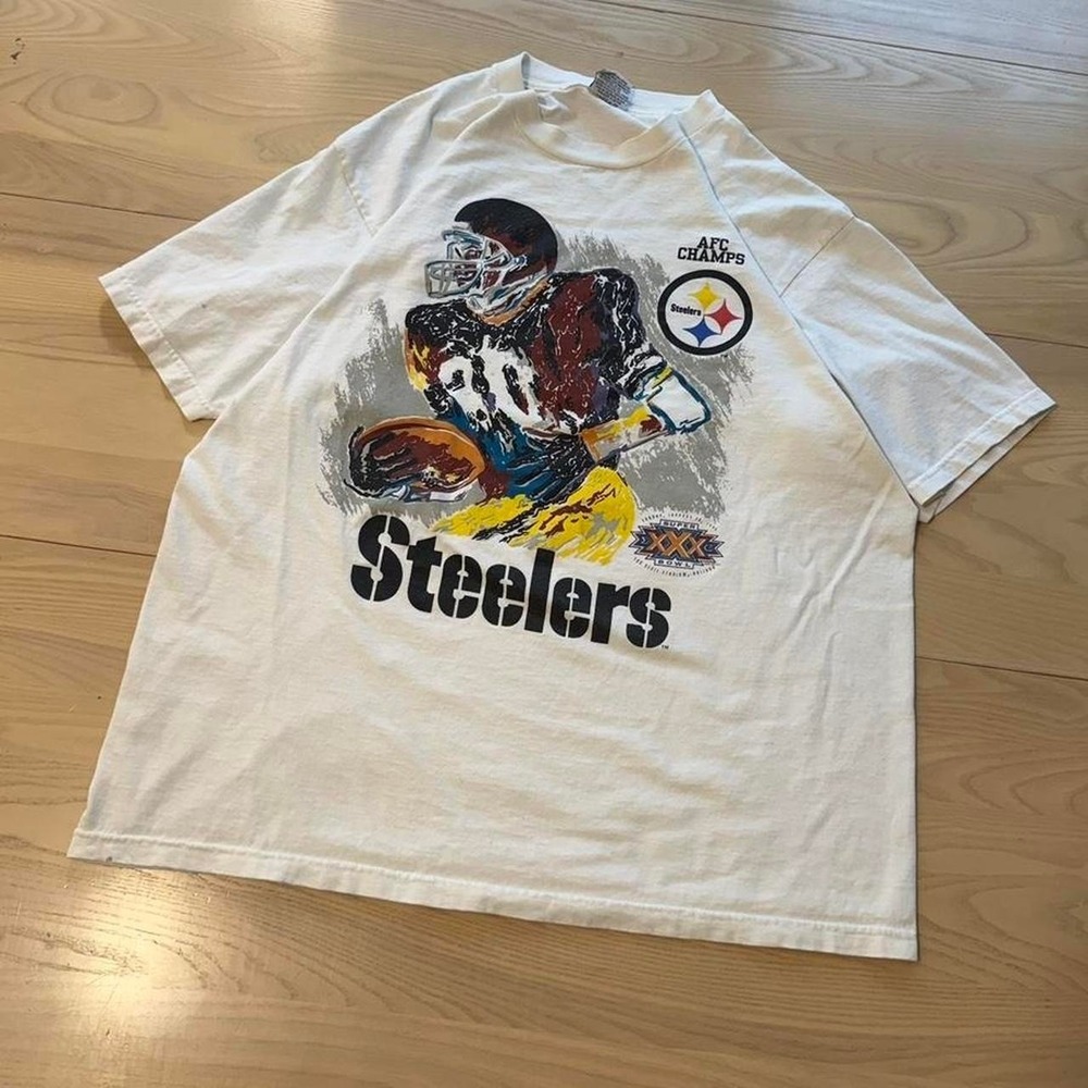 90s Pittsburgh Steelers white t-shirt XL - Picture 2 of 8